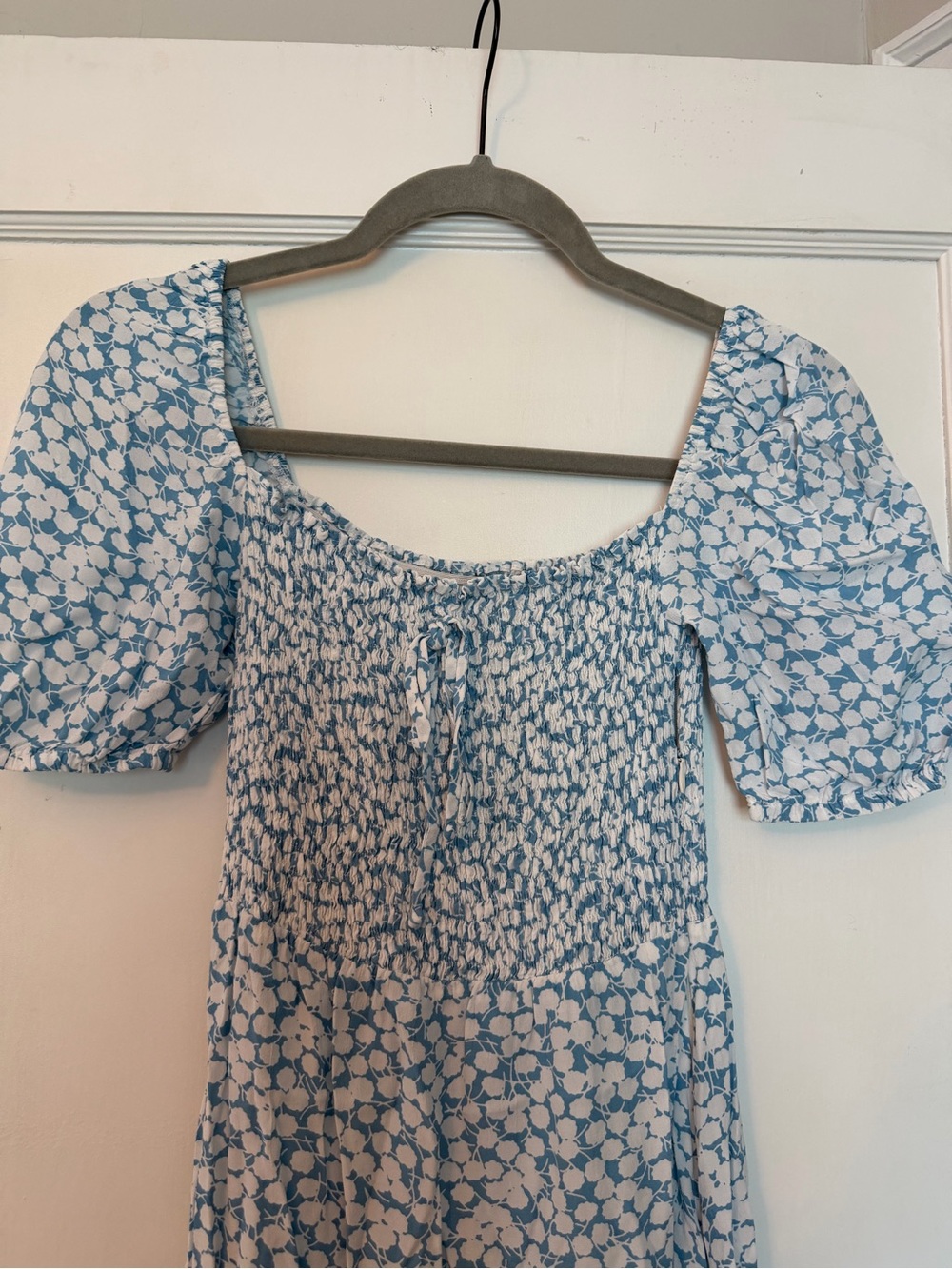 Faithfull the Brand Majorelle Midi Dress Riviera Blue Floral XS